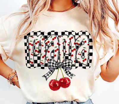 Cherry Bow Coquette Mama s/s comfort color tee