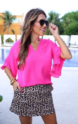 Amy Ruffle Sleeve top