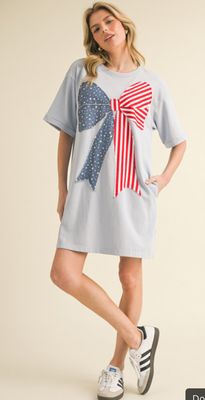 Jodifl America flag bow Graphic dress