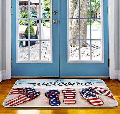 Welcome American Flag Mat