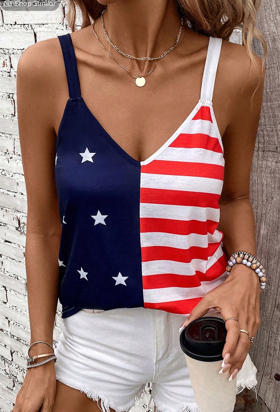 Red Independence Day Stars and Stripes Tank