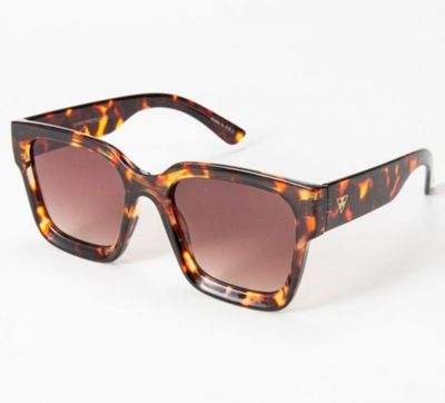 Square Sunglasses w/gold triangle detail