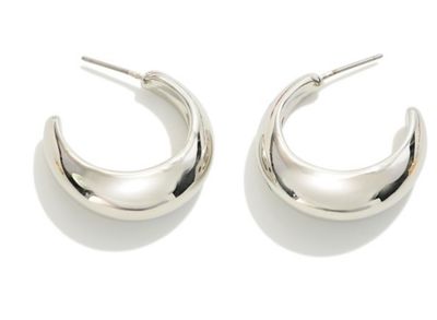 Tapered Metal Hoop Earrings