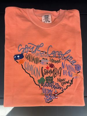 South Carolina Outline S/S Comfort Color Tee
