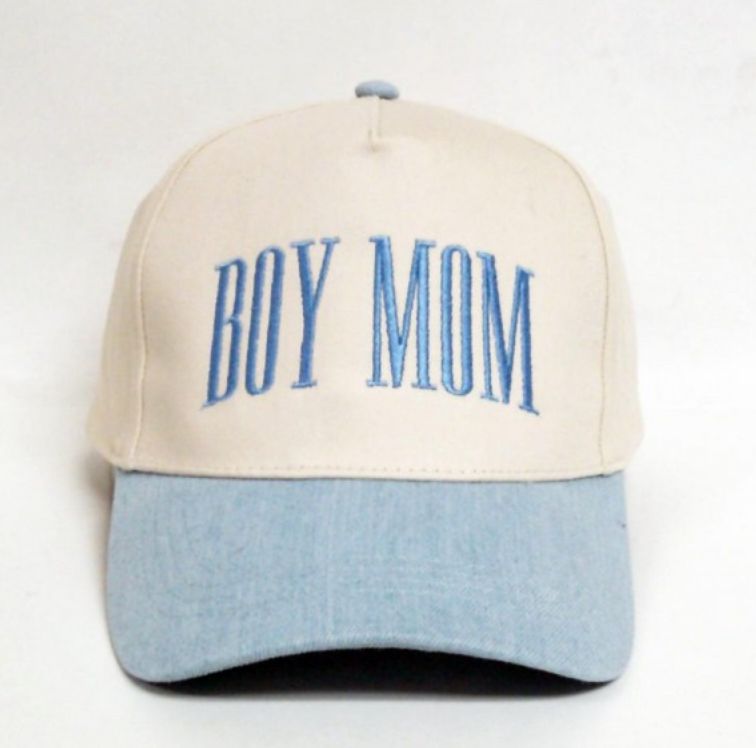 BOY MOM embroidered two tone baseball cap