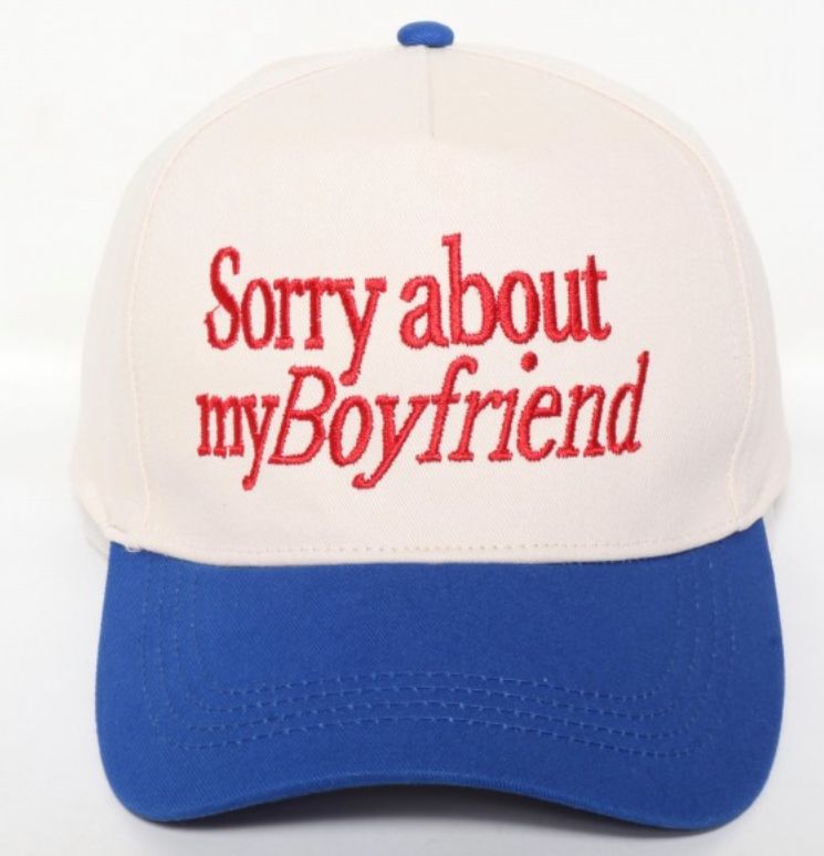 Sorry About my Boyfriend Two Tone baseball cap