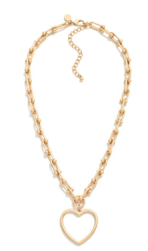 U Link Necklace w/heart pendant