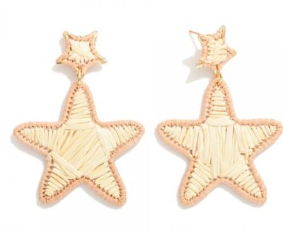 Raffia Wrapped star drop earrings