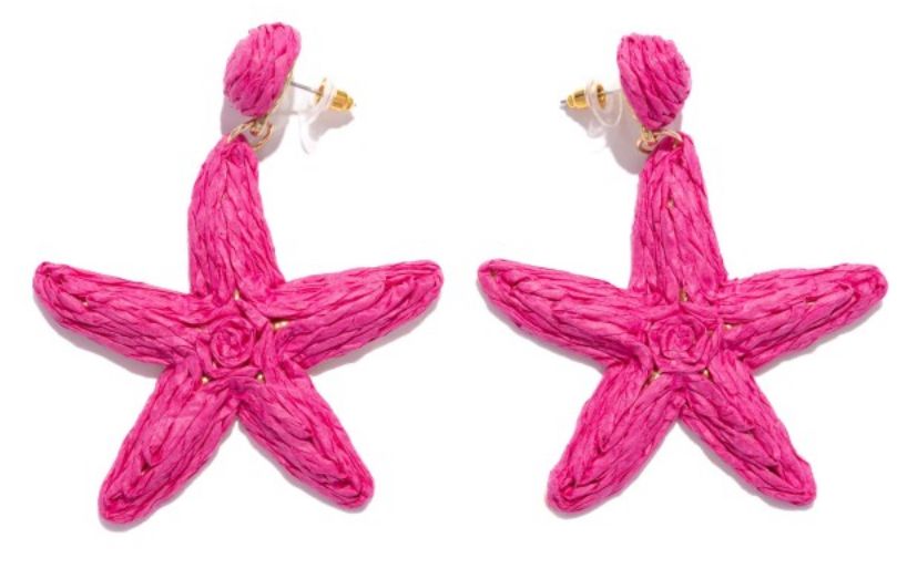 Raffia Starfish Post Drop Earrings
