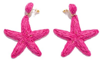 Raffia Starfish Post Drop Earrings