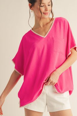 Jodifl Shell Stitch detail loose fit top 