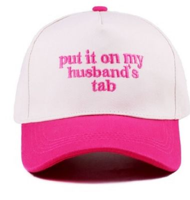 Put it on My Husband&#39;s Tab Two Tone Canvas Hats