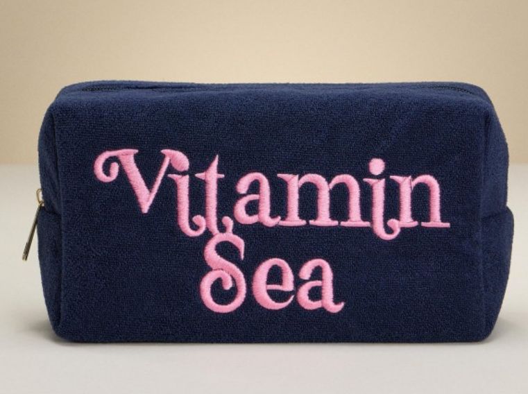 Embroidered Terry Cloth Pouch