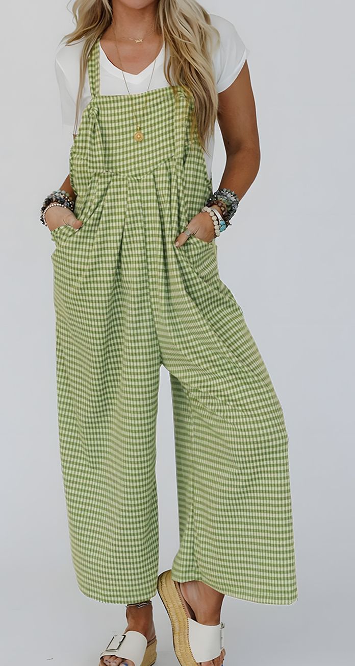 Wide Leg Loose Overall with Pockets