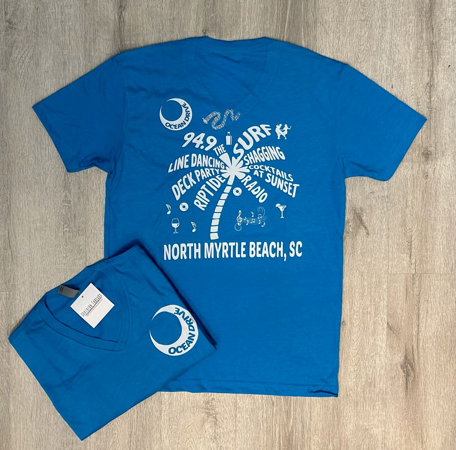 Ocean Drive Unisex Palm Tree Vneck Tee