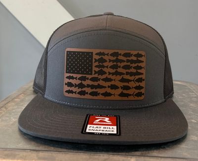 Richardson 7 panel Flag/Fish Trucker Hat