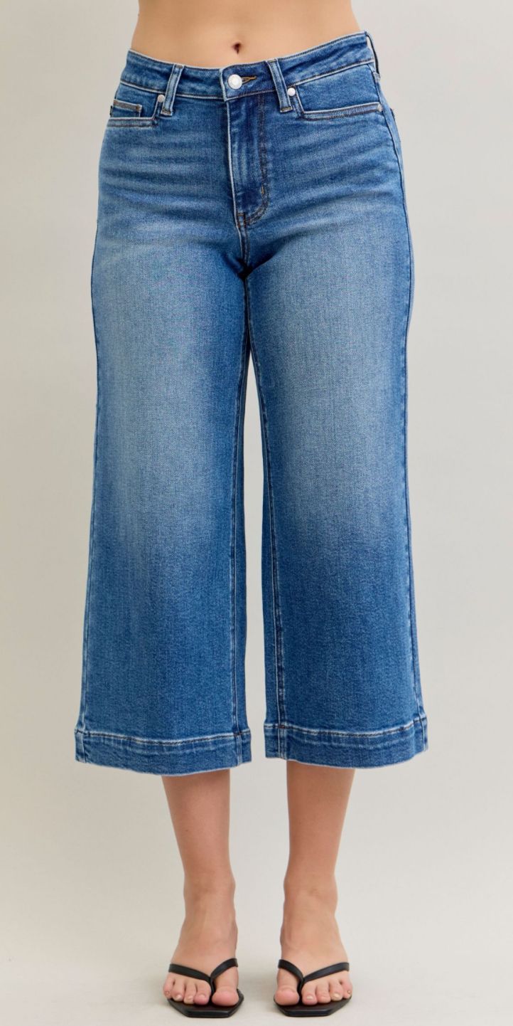 Judy Blue MR crop vintage pkts wide hem
