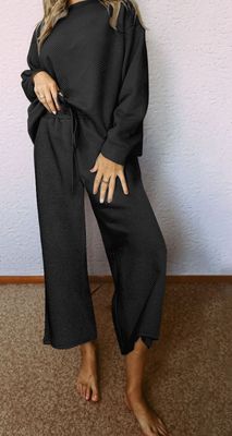 Ultra Loose Textured 2pcs Slouchy Outfit