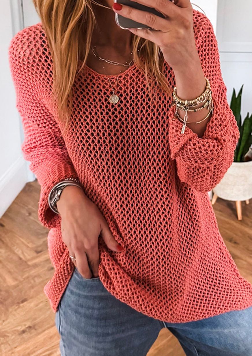 Crochet Hollow-out Jumper Top Sweater