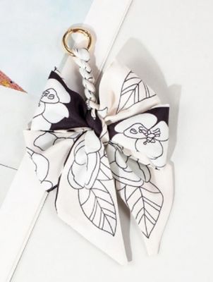 Floral Print Bow Key Ring