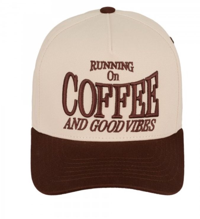 &quot;Running On Coffee And Good Vibes&quot; baseball cap