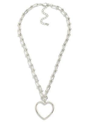 U Link Necklace Featuring Hollow Heart Pendant