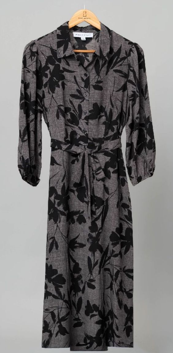 Emma &amp; Michele 3/4 Floral Puff Sleeve Maxi Dress
