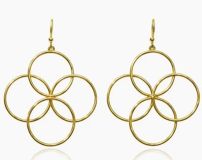 Gold Circles Geometric 1&quot; Earring
