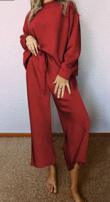 Ultra Loose Textured 2pcs Slouchy Outfit