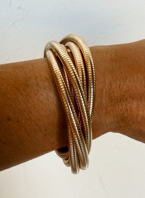 Gold Twist Stacked Exaggerated Alloy Bracelet
