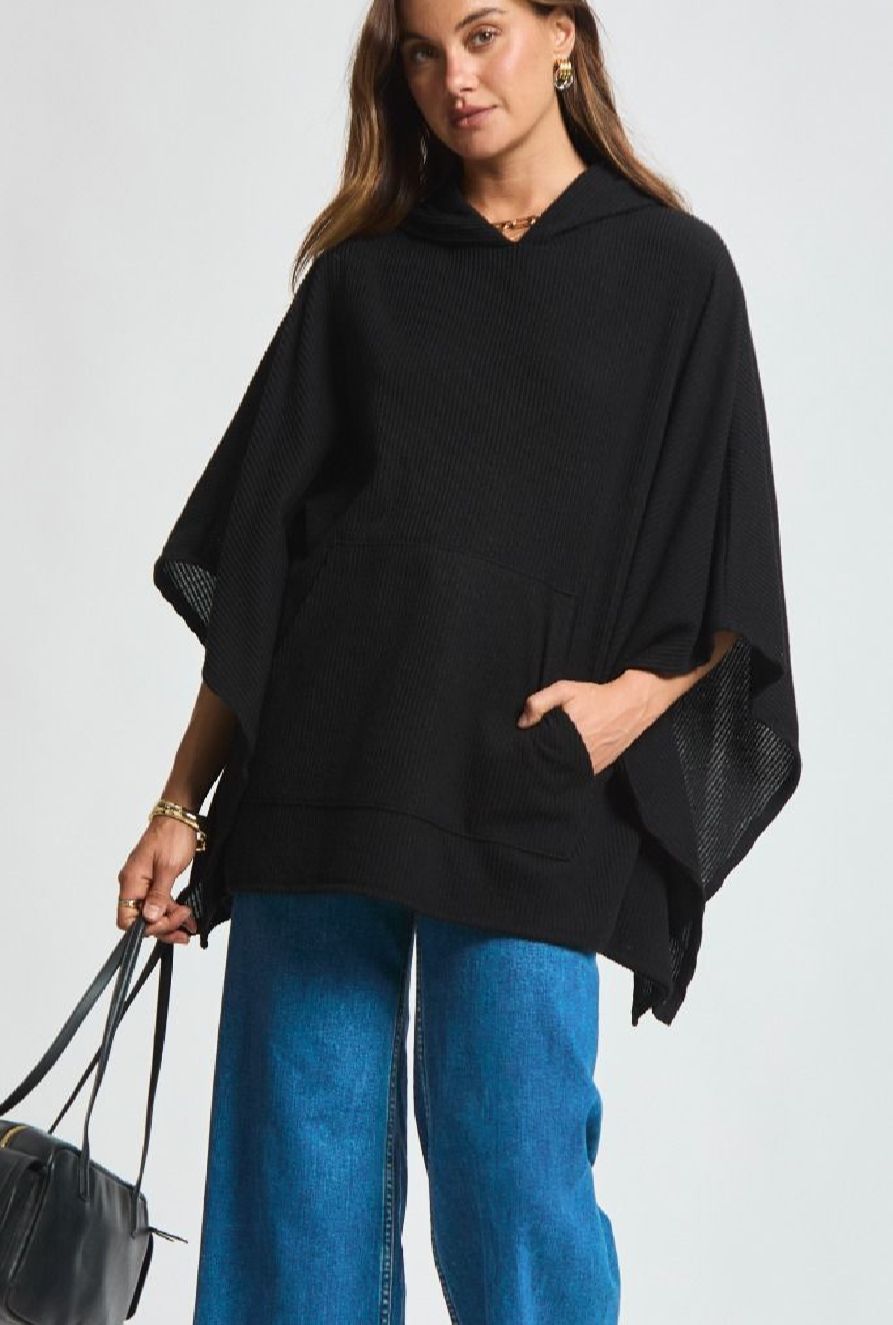 Dear Scarlett ribbed knit poncho top