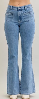 Judy Blue HW Flare Front Patch &amp; Welt Pockets