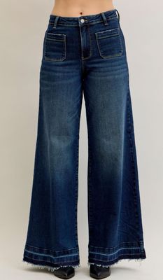 Judy Blue HW Palazzo Front Patch Pockets