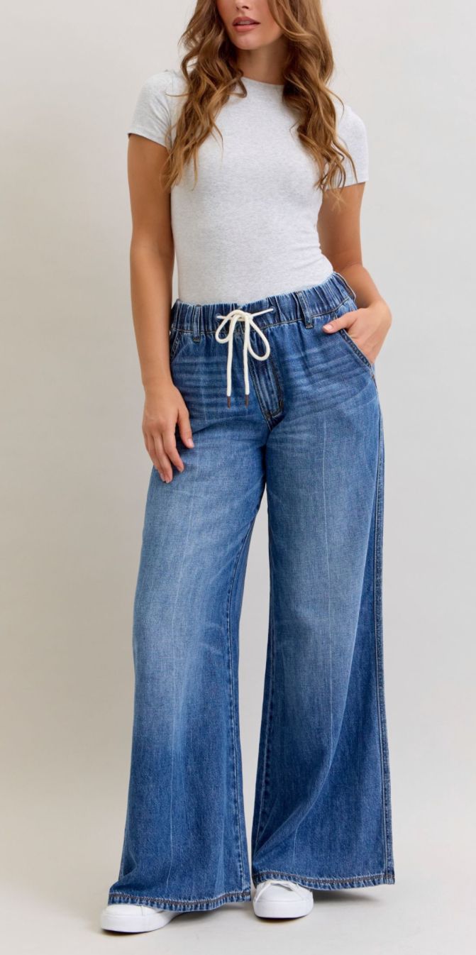 Judy Blue HW Palazzo Featherweight Rigid Elastic