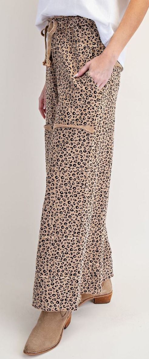 Easel Animal Print Mineral Washed Terry Lounge Pan