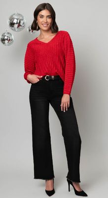 Wide Leg Fray Hem 31" inseam Jeans