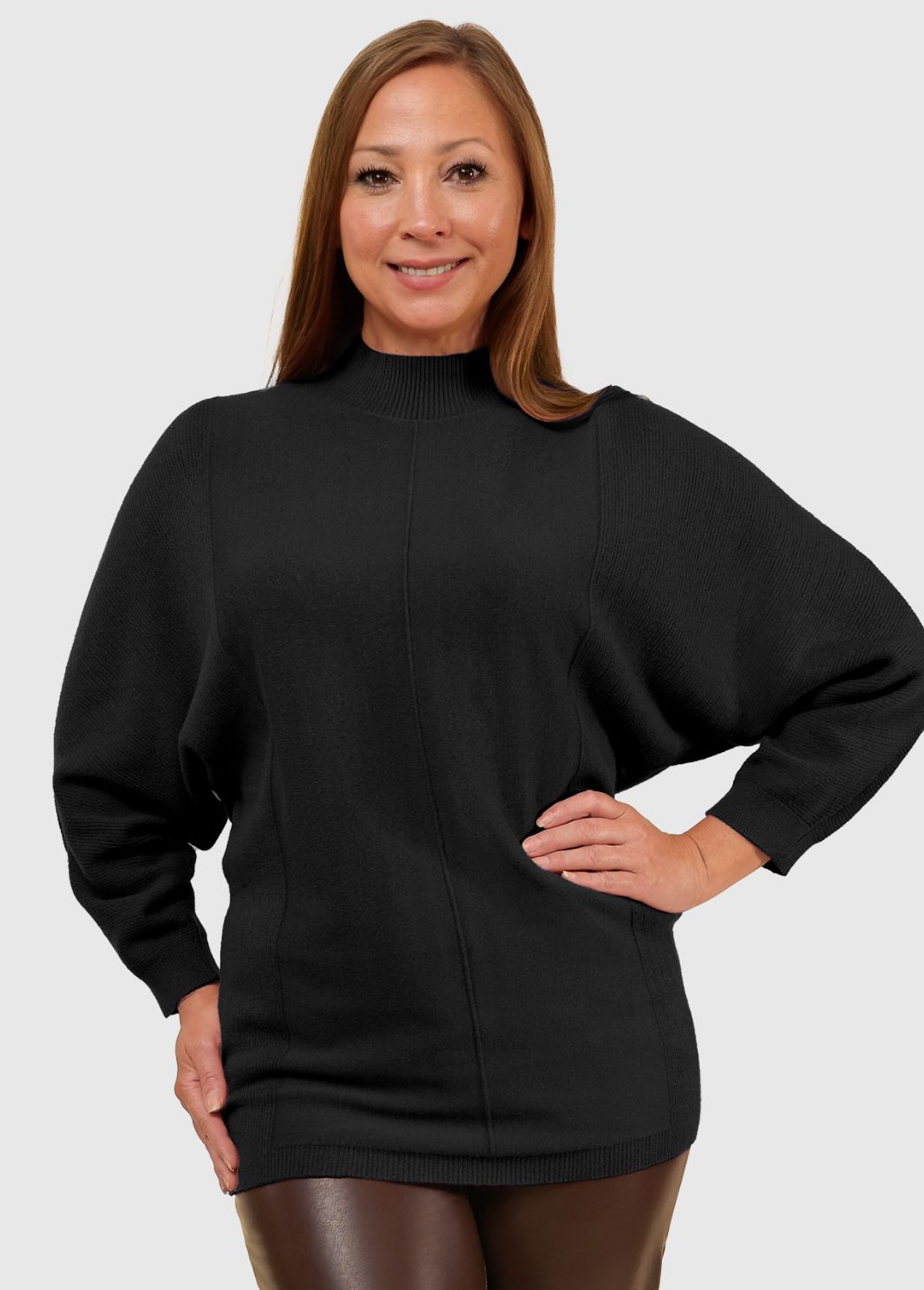 Heathered Mock Neck Sweater