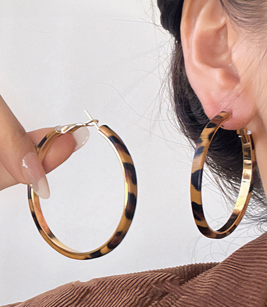 Leopard Hoop Earrings