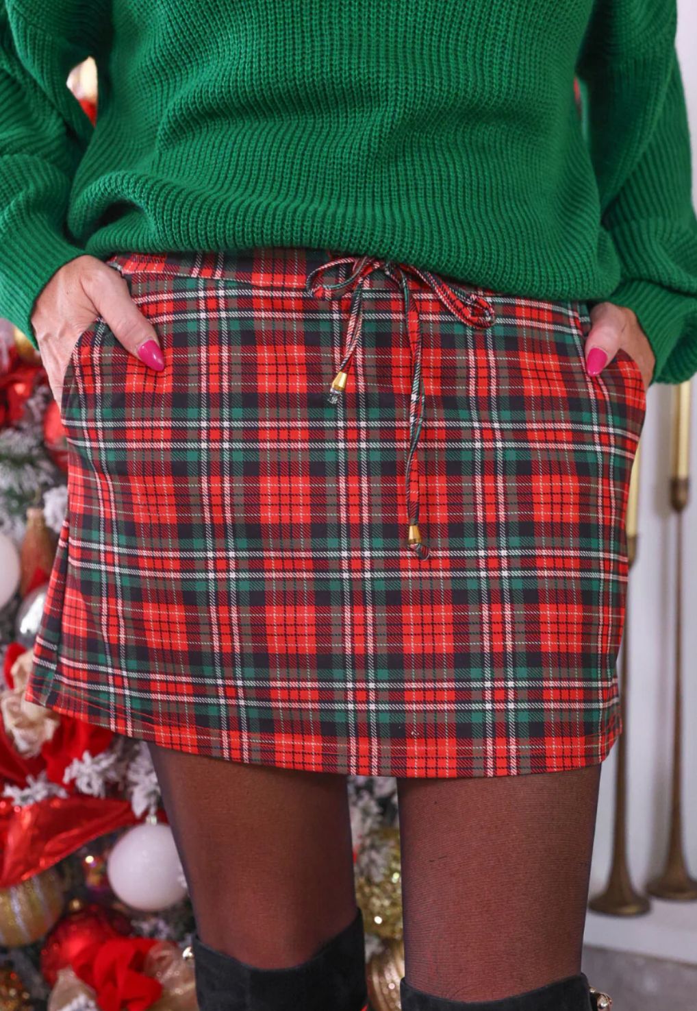 Christmas Plaid Skort