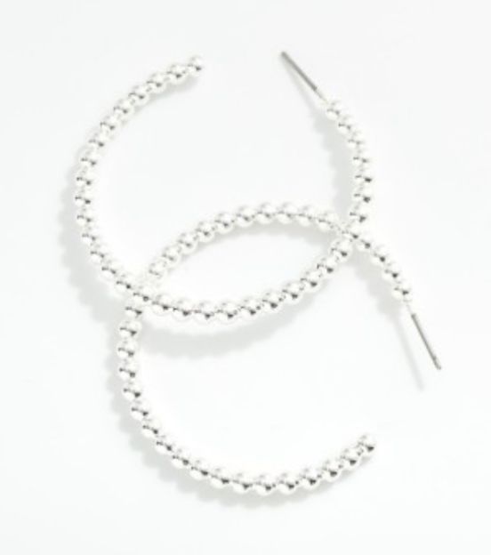 Beaded Hoop Drop Earrings