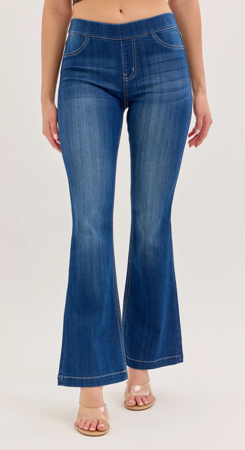 Cello Dark Petite Flare Jeggings