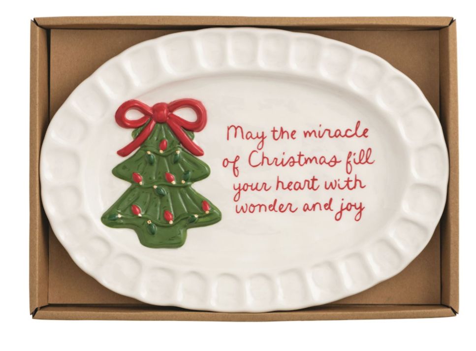 Mudpie Whimsical Christmas Sentiment Plates
