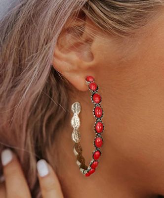 Gem Inlay Cshaped Earrings