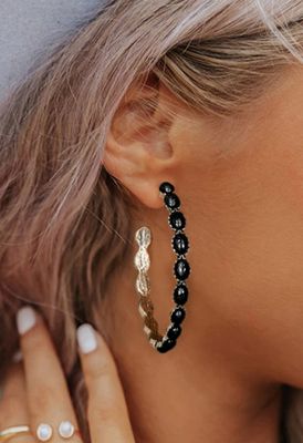 Gem Inlay Cshaped Earrings