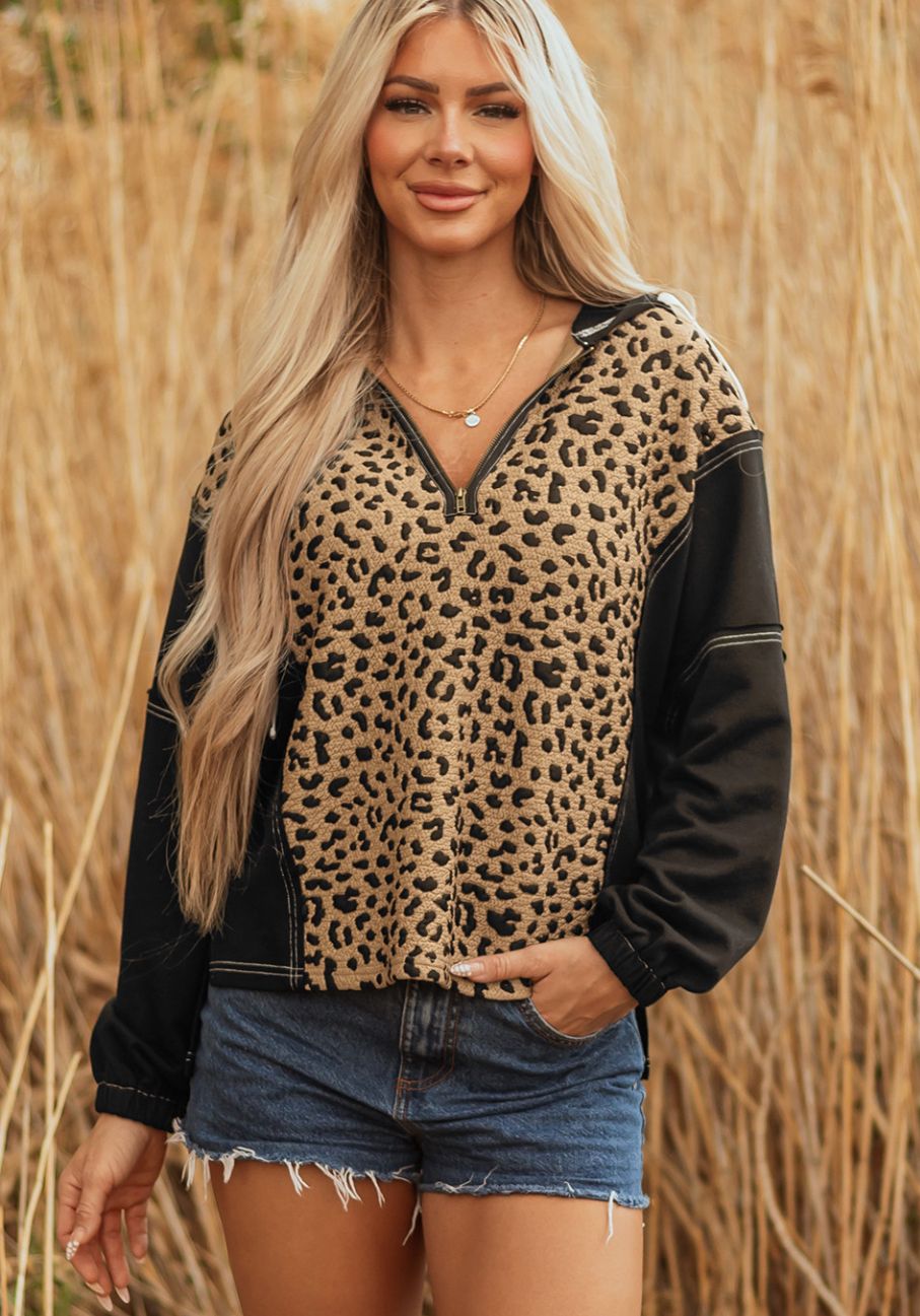 Patchwork Contrast Stitching Knotted Cuff Quarter