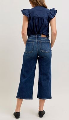 Judy Blue HW Ankle Wide Jeans