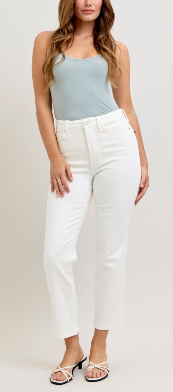 Judy Blue HW Tummy Control Ankle Straight jeans