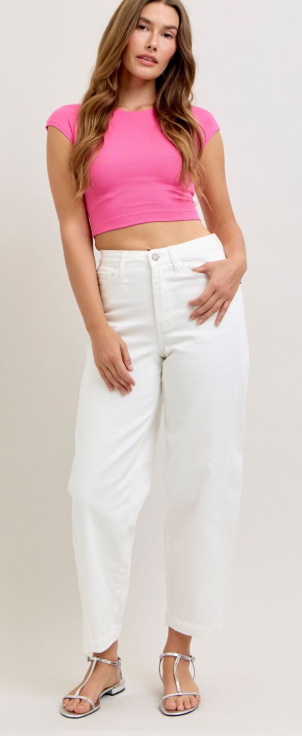 Judy Blue HW Rigid Magic Panel Barrel Jeans