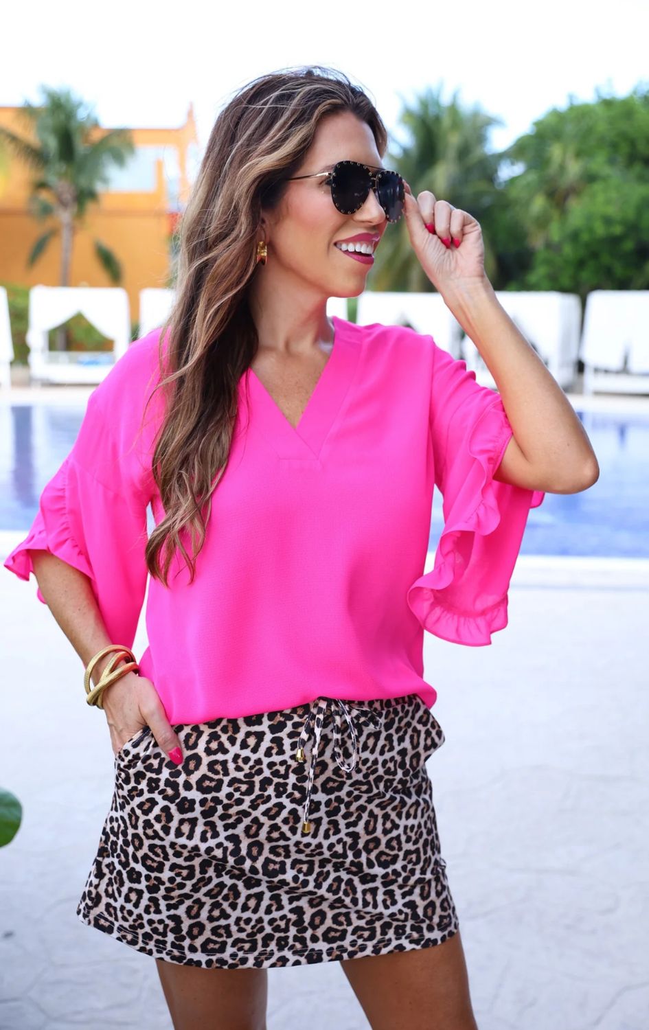 Amy Ruffle Sleeve top