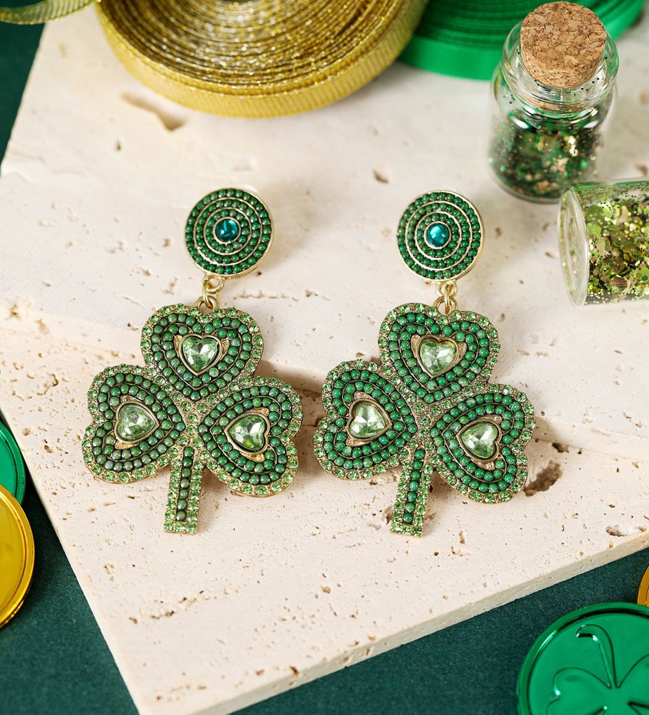 Clover retro beaded earrings